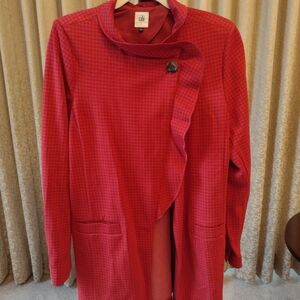 CAbi Red Houndstooth Celebration Jacket